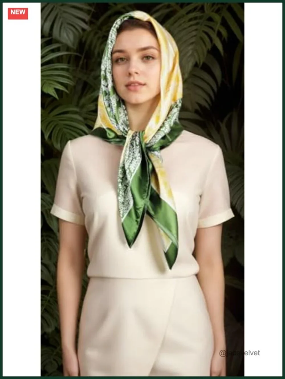 Satin Square Scarf for Women 35x35 Silk Feel Hair Wrap Neck Scarf